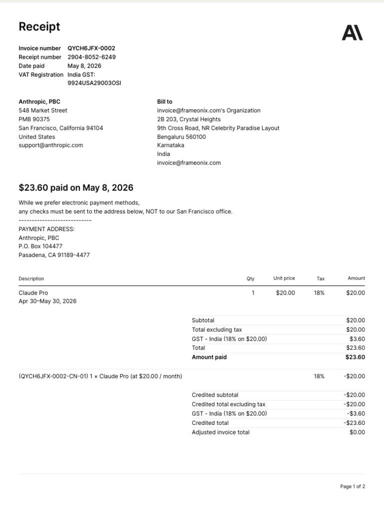 Receipt 2904 8052 6249 | PDF | Value Added Tax | Invoice