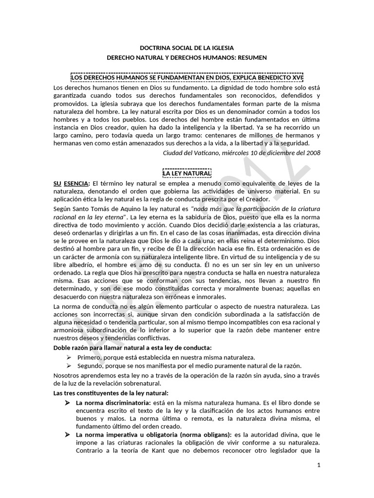 Unidad IV - Derecho Natural y Derechos Humanos | PDF | La Ley natural ...