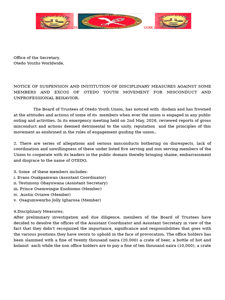Notice of Suspension 4 | PDF | Justice | Crime & Violence