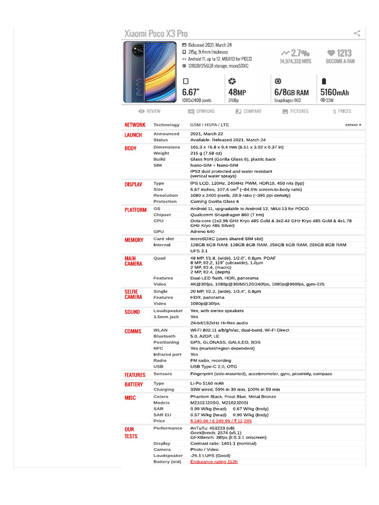 Poco X3 Pro | PDF