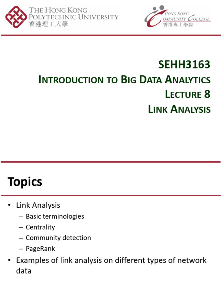 Lecture 08 - Link Analysis | PDF | Vertex (Graph Theory) | Applied ...