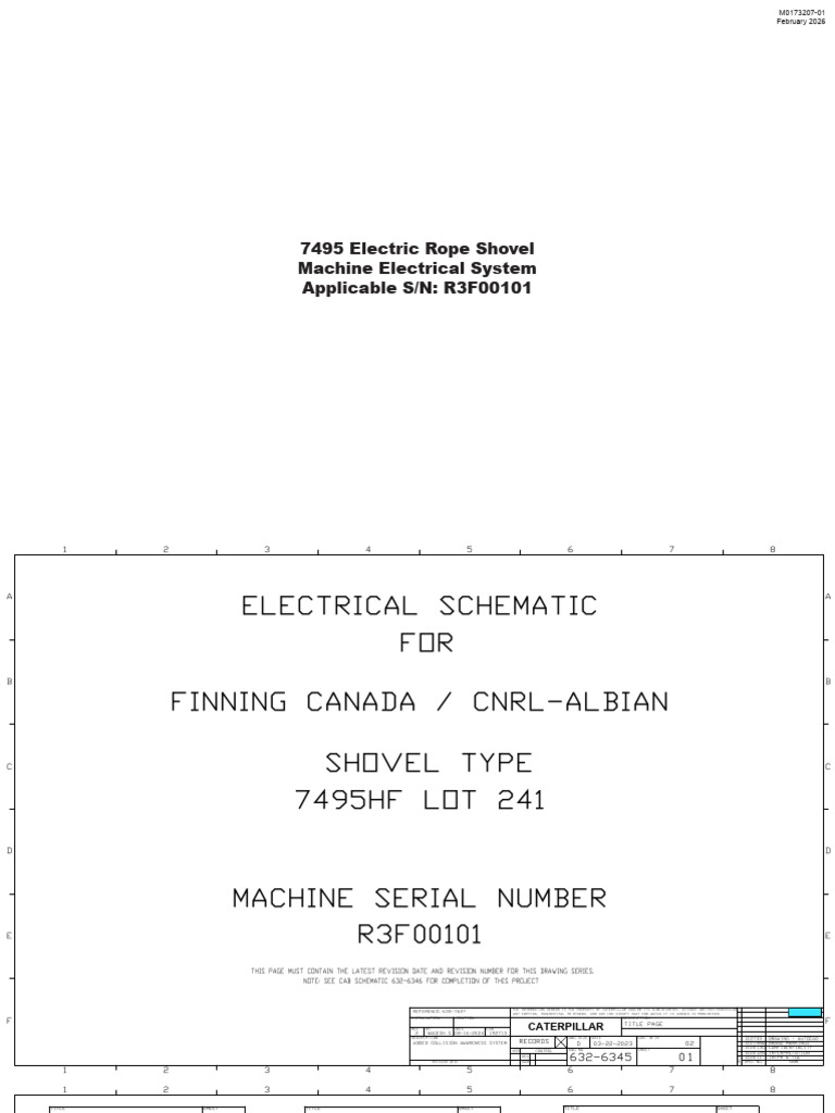 7495 Electric Rope Shovel Machine Electrical System (For Serial Numbers ...