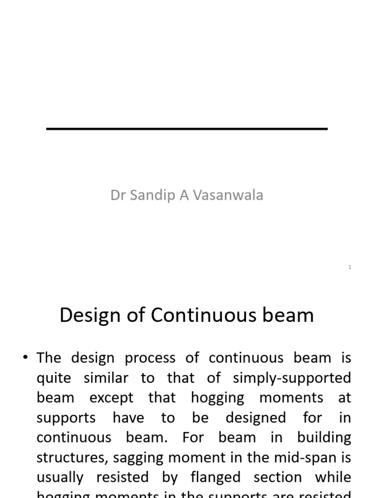 Design of Continuous Beams - Final | PDF | Beam (Structure) | Bending