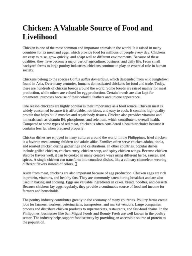 Chicken | PDF | Chicken | Poultry