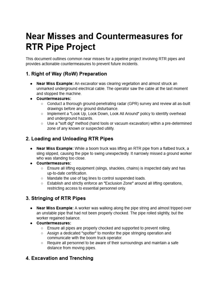 RTR Pipe Project Safety Report | PDF | Pipe (Fluid Conveyance)