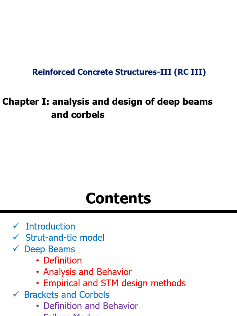 Chapter-I -Analysis and Design of Deep Beams | PDF | Beam (Structure ...