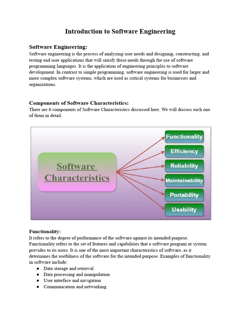 Introduction To Software Engineering | PDF | Software | Reliability ...