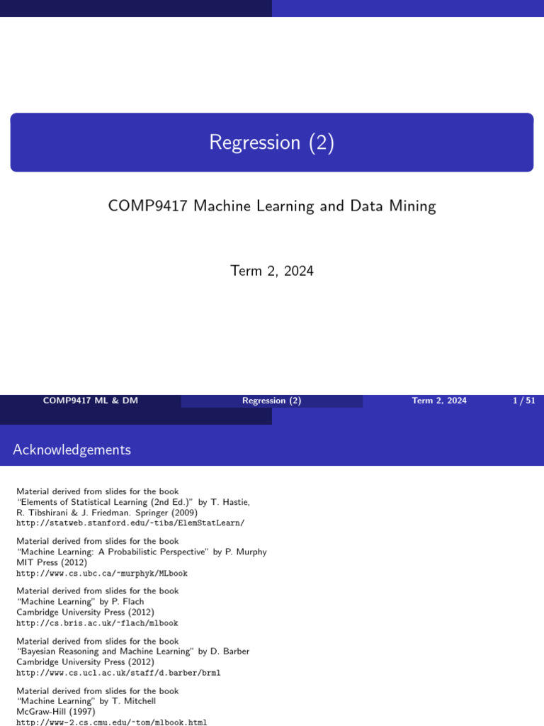 Regression2 Handout Post Lecture | PDF | Bias Of An Estimator | Estimator