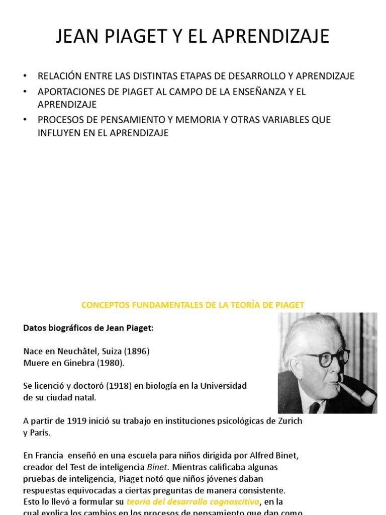 Aportes de Piaget al Aprendizaje | PDF | Constructivismo (filosofía de ...