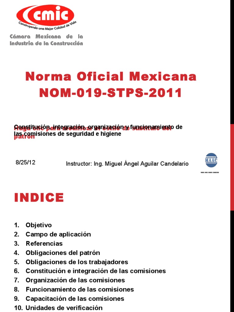 Norma Oficial Mexicana NOM 019 STPS 2011 | PDF | México | La seguridad