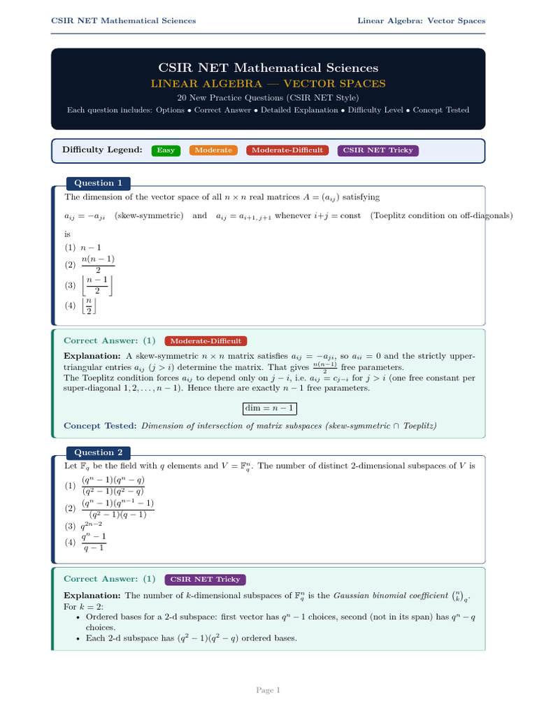 Vector Space | PDF | Matrix (Mathematics) | Linear Subspace