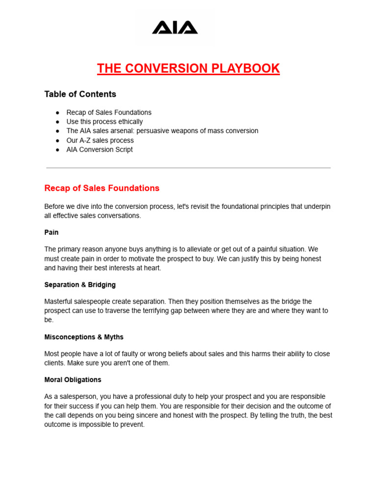 AI Accelerator - The Conversion Playbook | PDF | Sales | Cognition