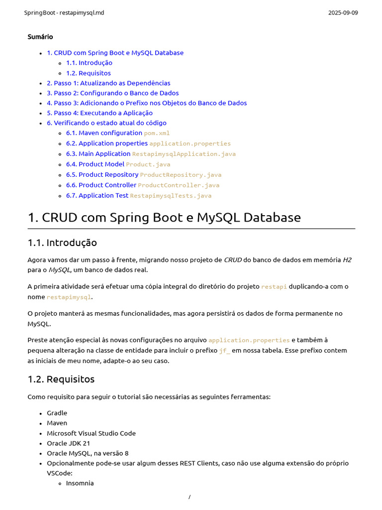 SpringBoot - Restapimysql | PDF | Engenharia de Software | Programas