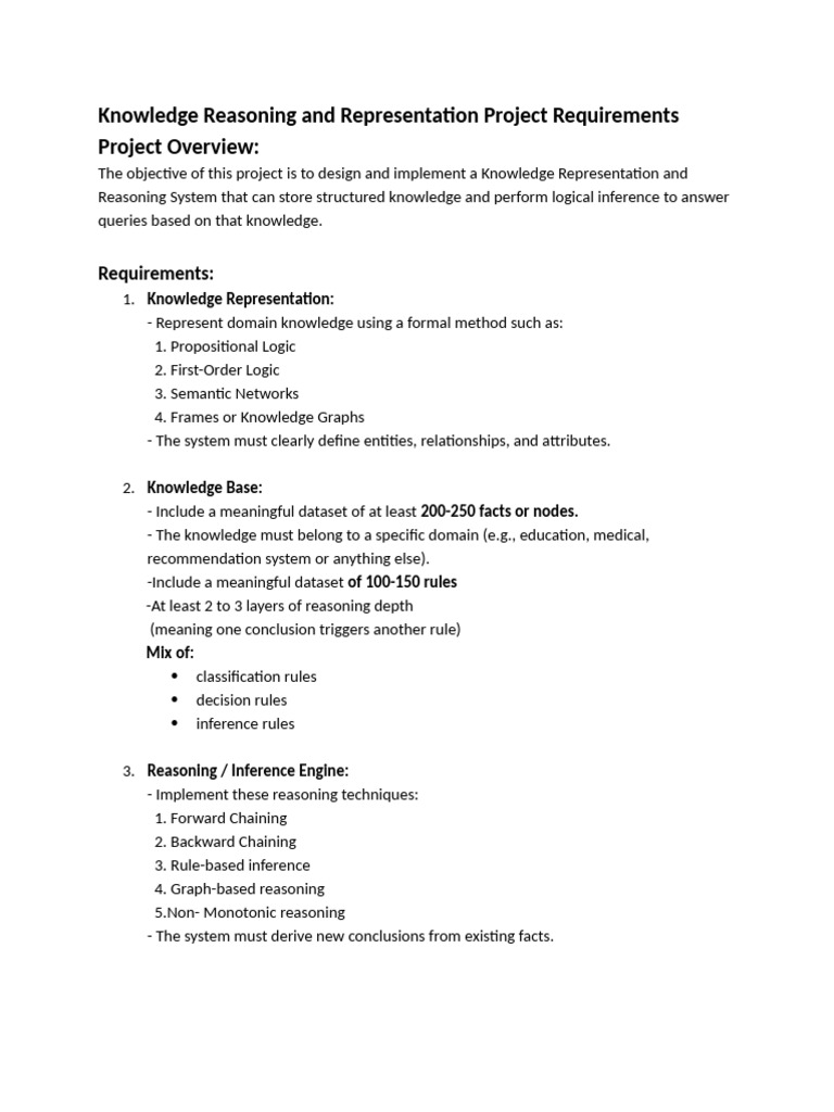 KRR Project Requirements | PDF