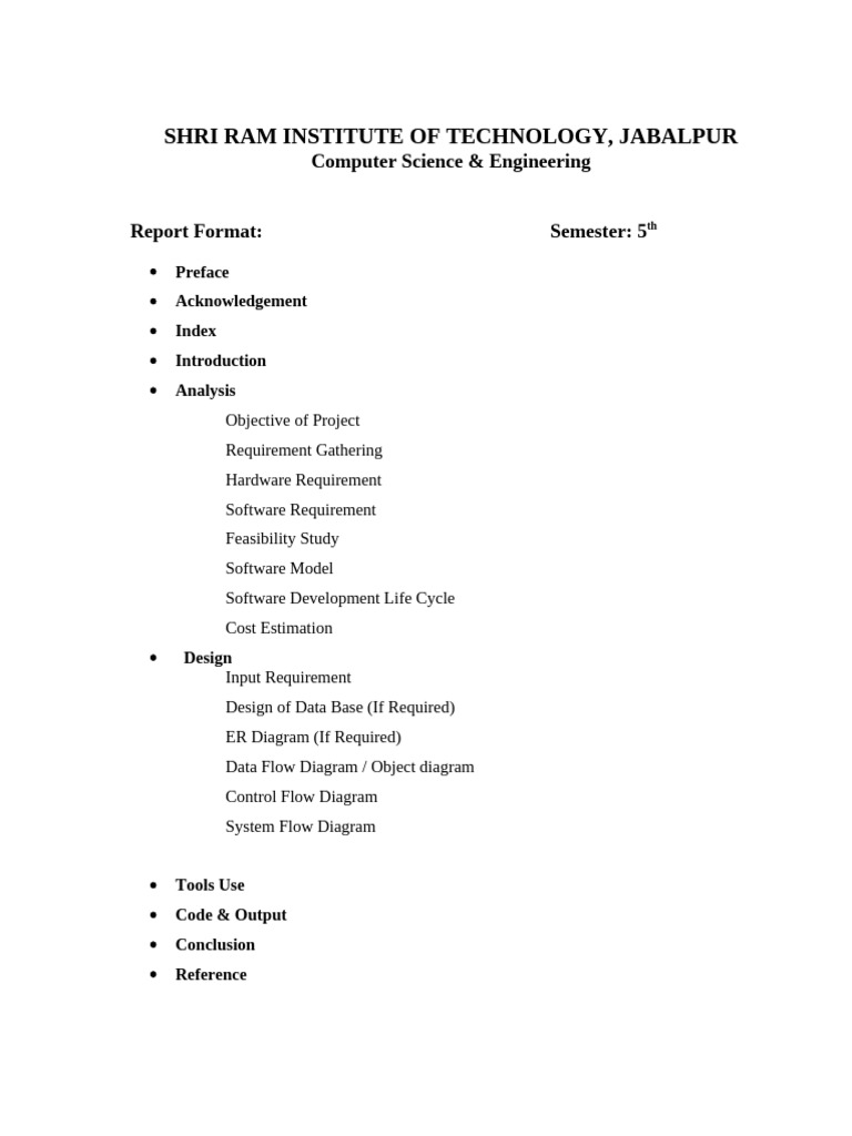 Project Report Format 5th | PDF