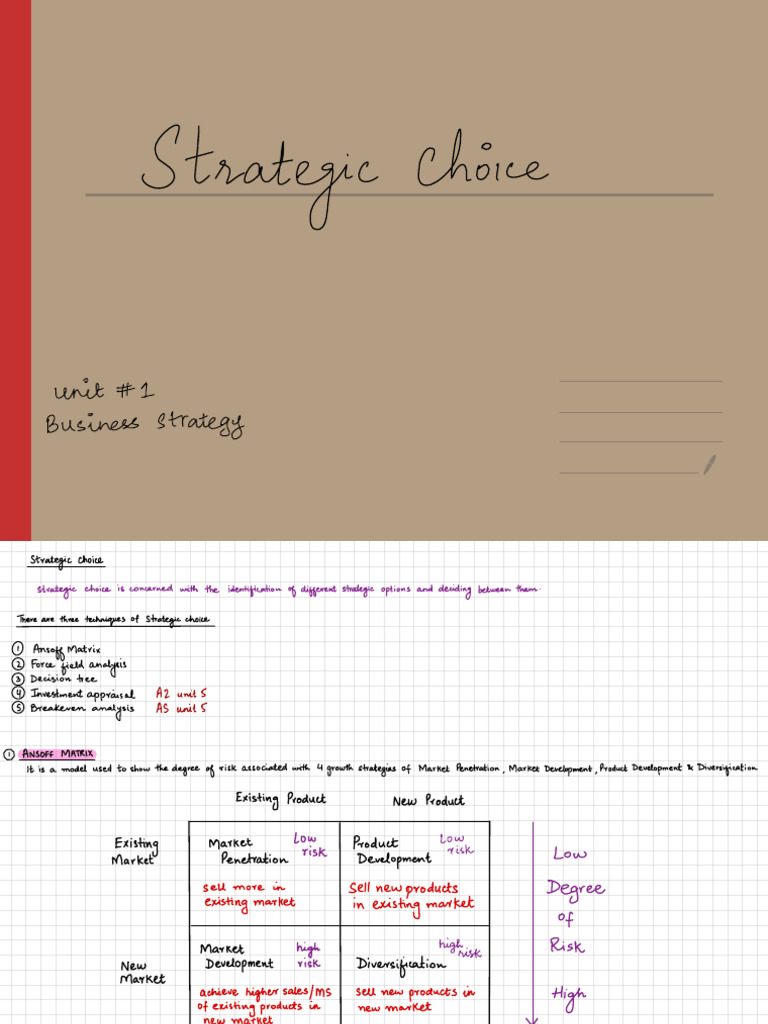 Unit 1 Strategic Choice | PDF | Business | Economies