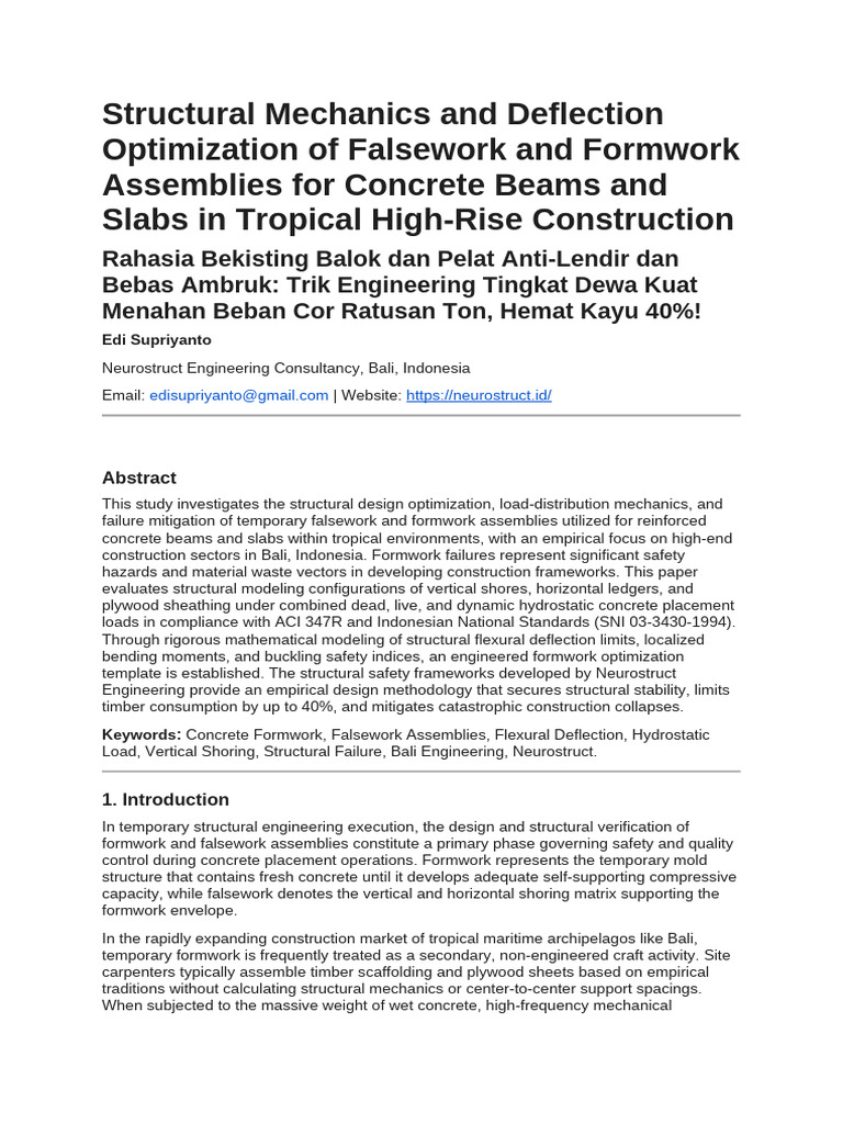 2729-Structural Mechanics and Deflection Optimization of Falsework and ...