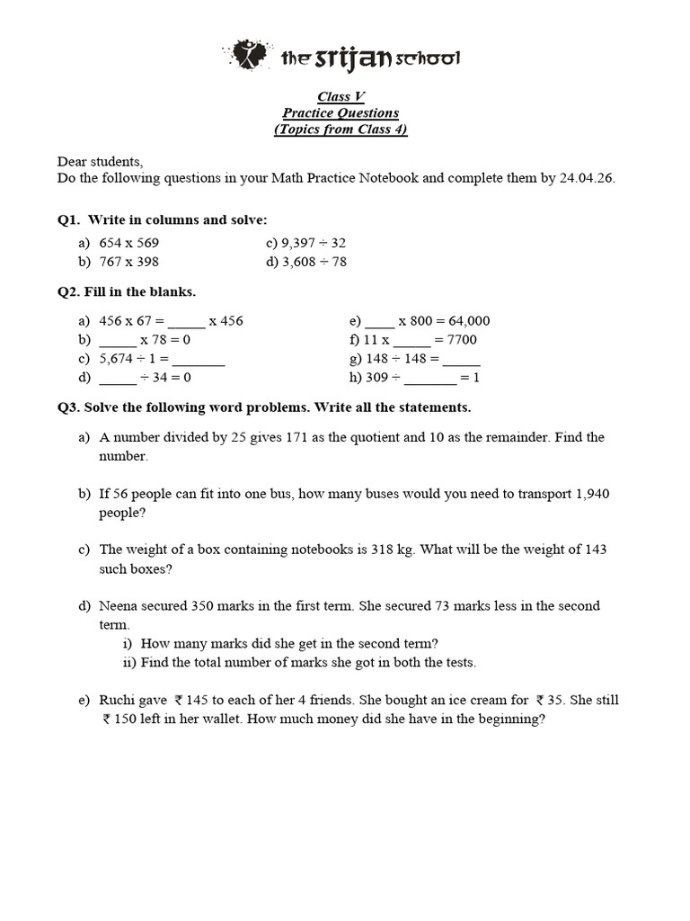 Math Practice Questions | PDF