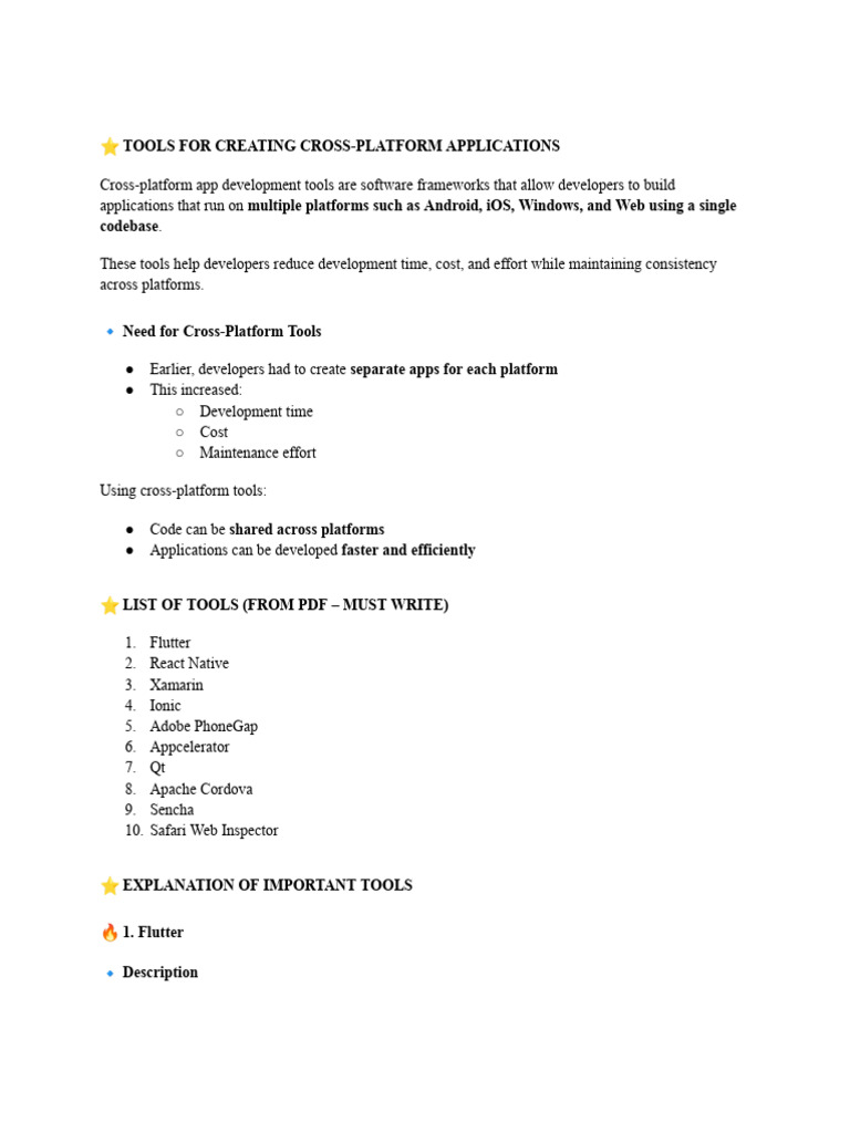 Tools For Creating Cross-Platform Applications | PDF | Cross Platform ...