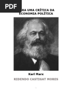 Karl Marx Para Uma Crítica Da Economia Política