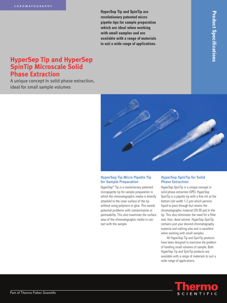 HyperSep Tip Drop Sheet | PDF | Chromatography | Physical Sciences