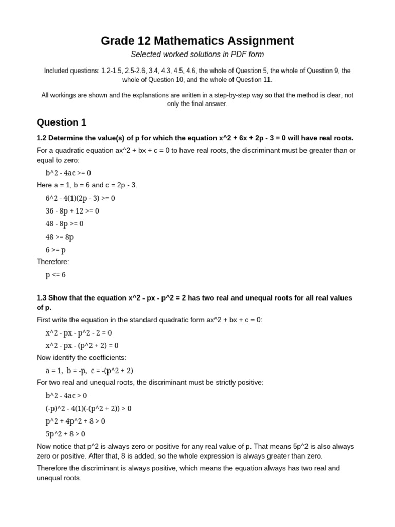Selected Maths Worked Solutions | PDF | Square Root | Exponentiation