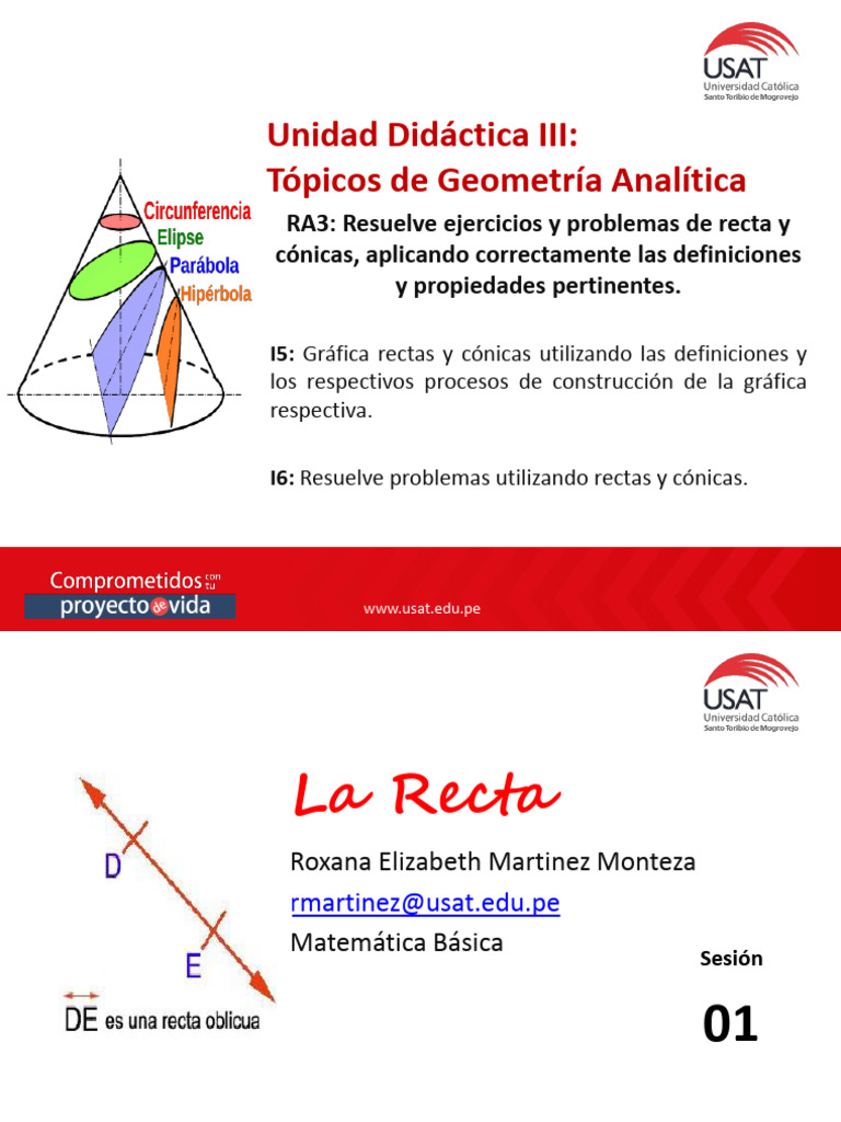 Sesión 01 - La Recta | PDF | Triángulo | Línea (geometría)