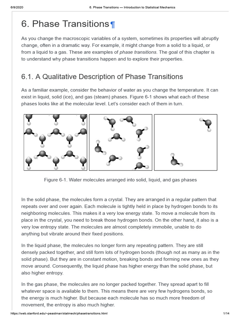 Phase Transitions - Introduction To Statistical Mechanics | PDF | Phase ...