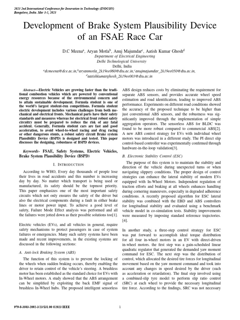 Development of Brake System Plausibility | PDF | Anti Lock Braking ...