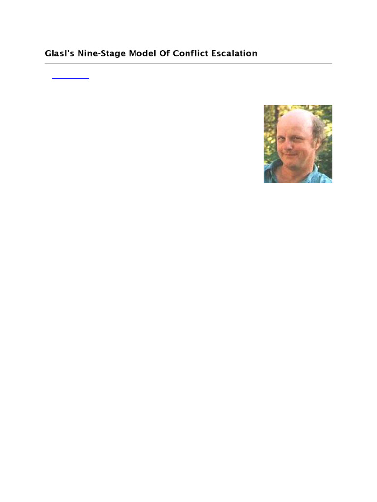 Glasls Nine-Stage Model of Conflict Escalation | PDF | Stereotypes ...