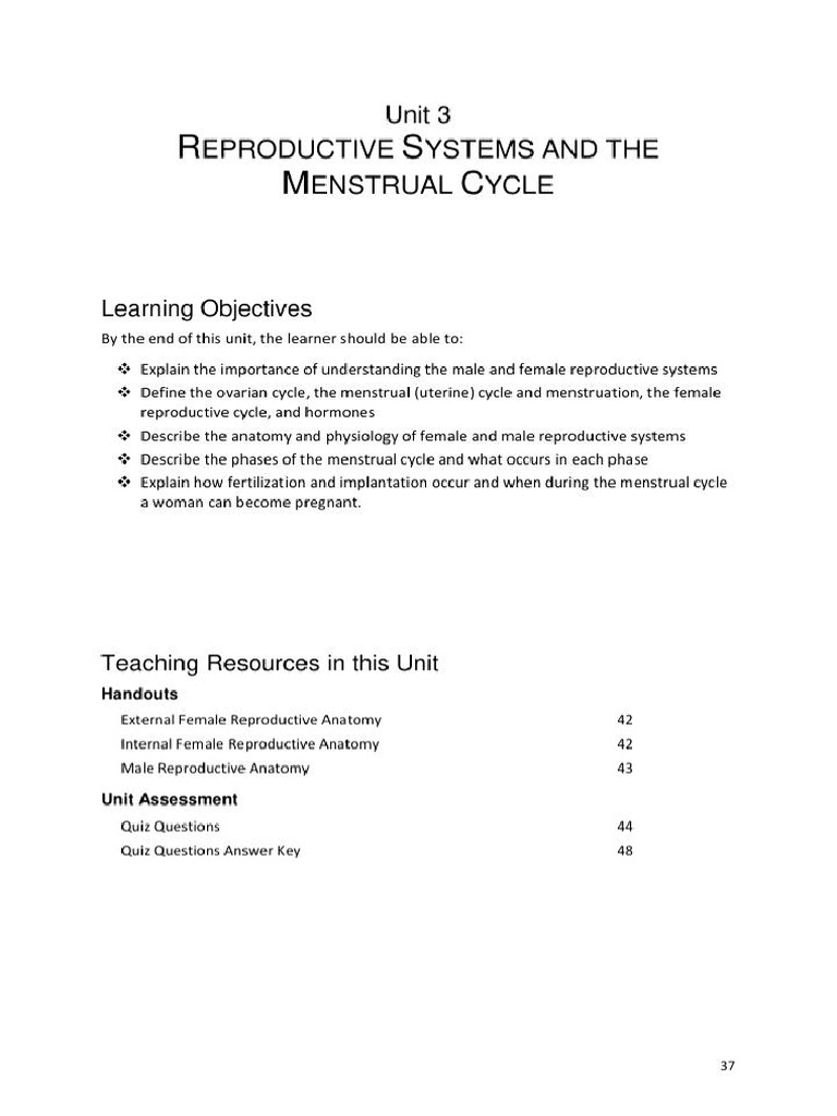Reproductive System and Menstrual Cycle | PDF