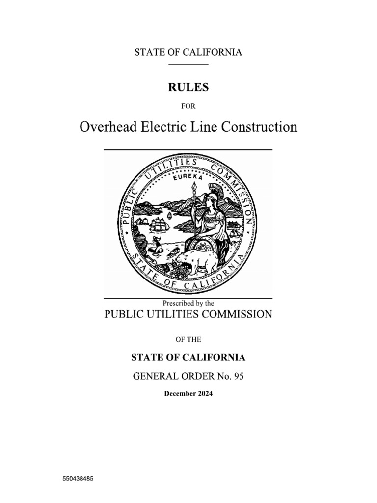 General Order 95 - GO95 Rules For Overhead Electric Line Construction ...
