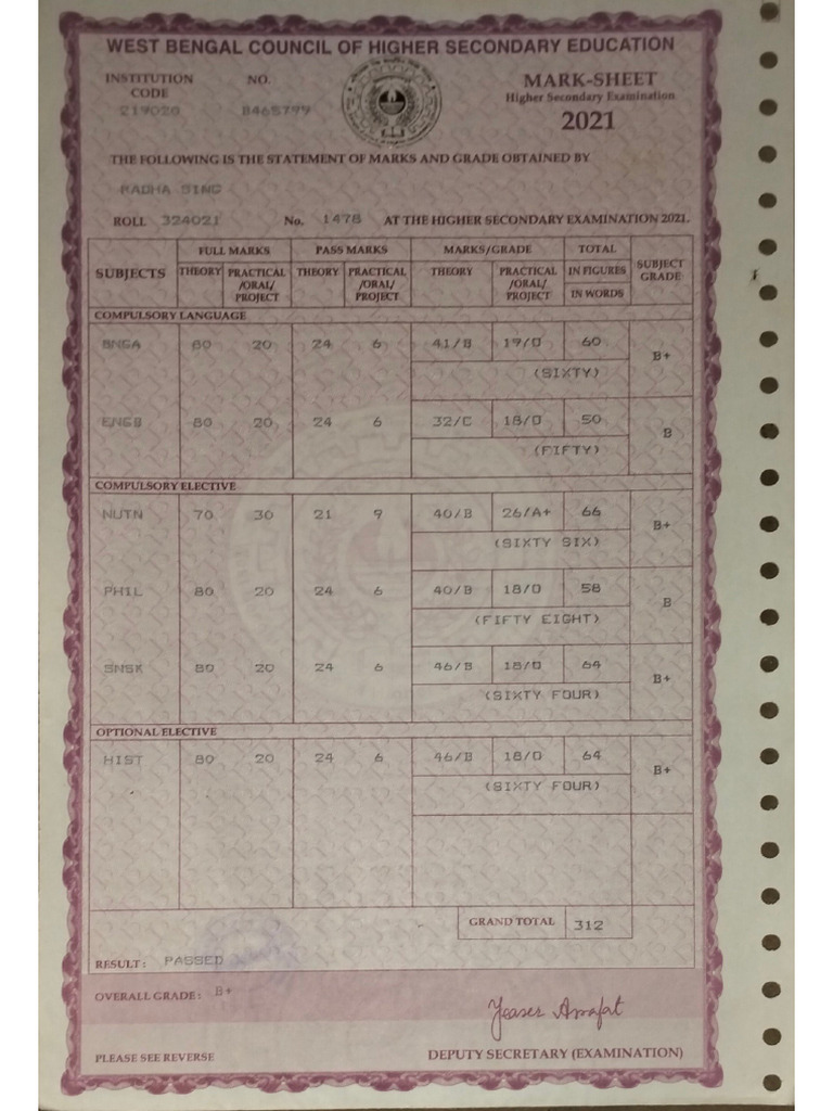 PDF Hs Marksheet | PDF