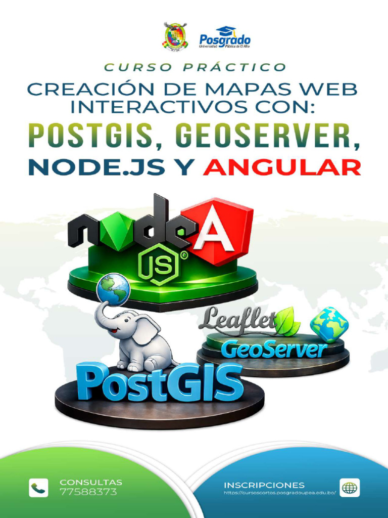 Infografia - Postgis - Geoserver - Nodejs - Angular | PDF | Informática