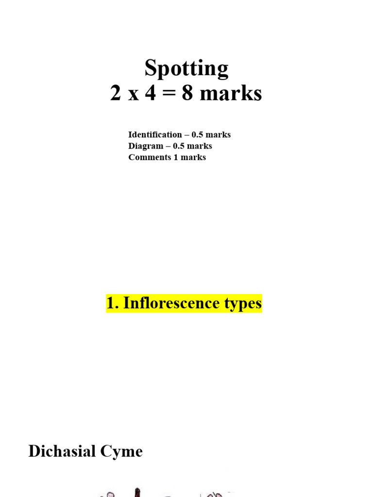 Spotting (Plant Systematics Practical) | PDF | Plants | Plant Morphology