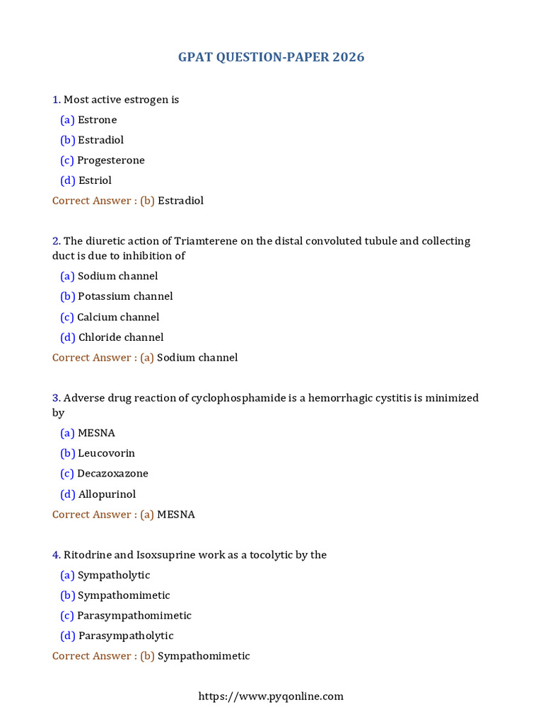 Gpat Question Paper 2026 | PDF | Emulsion | Bone