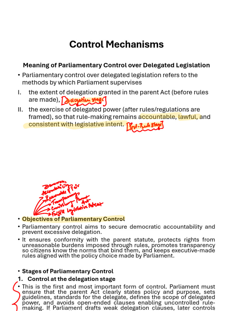Control Mechanisms | PDF | Committee | Parliament
