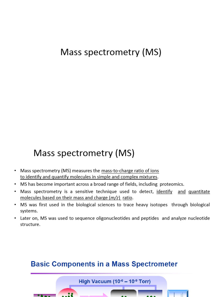 Mass Spectroscopy Final | PDF | Mass Spectrometry | Liquid ...