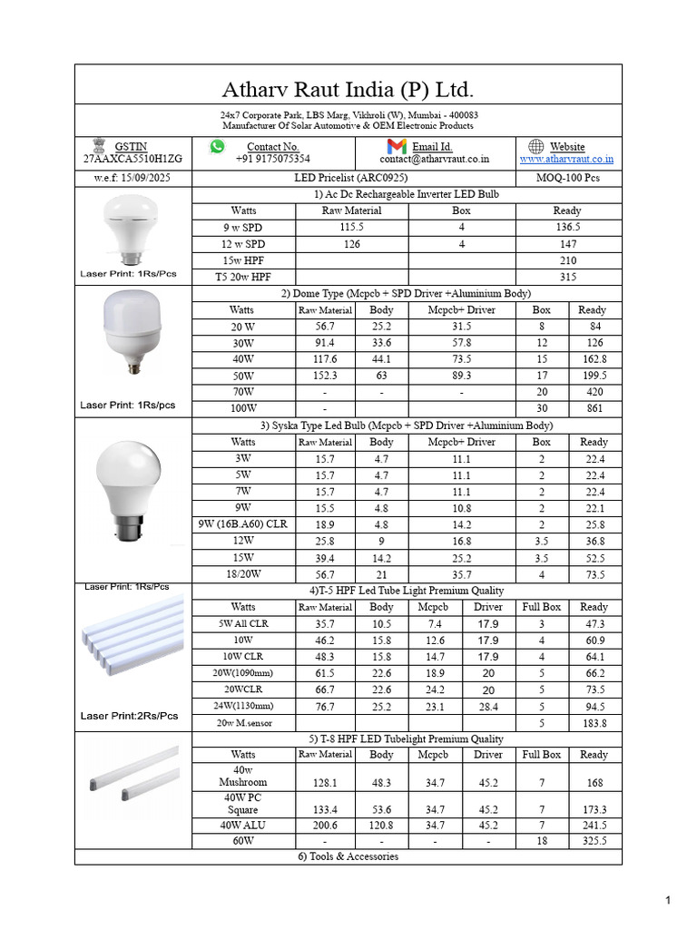2026 Aripl CRM - Pricelist | PDF | Manufactured Goods | Materials