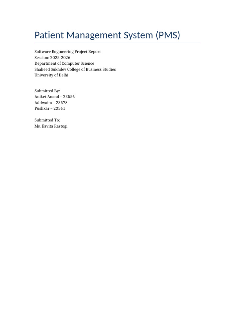PMS Project Report | PDF