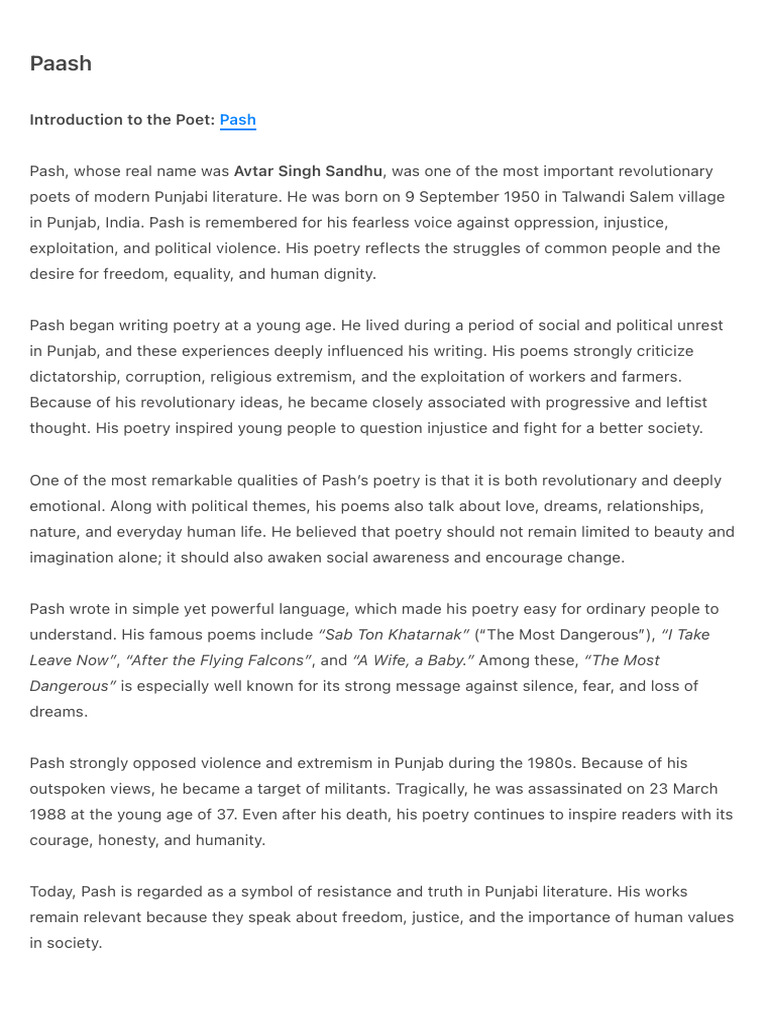 Paash | PDF