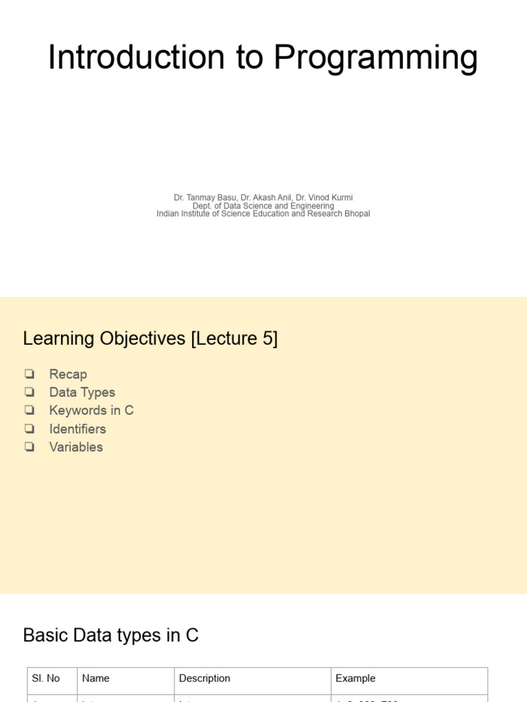 Lecture 5 | PDF | Reserved Word | Computer Programming