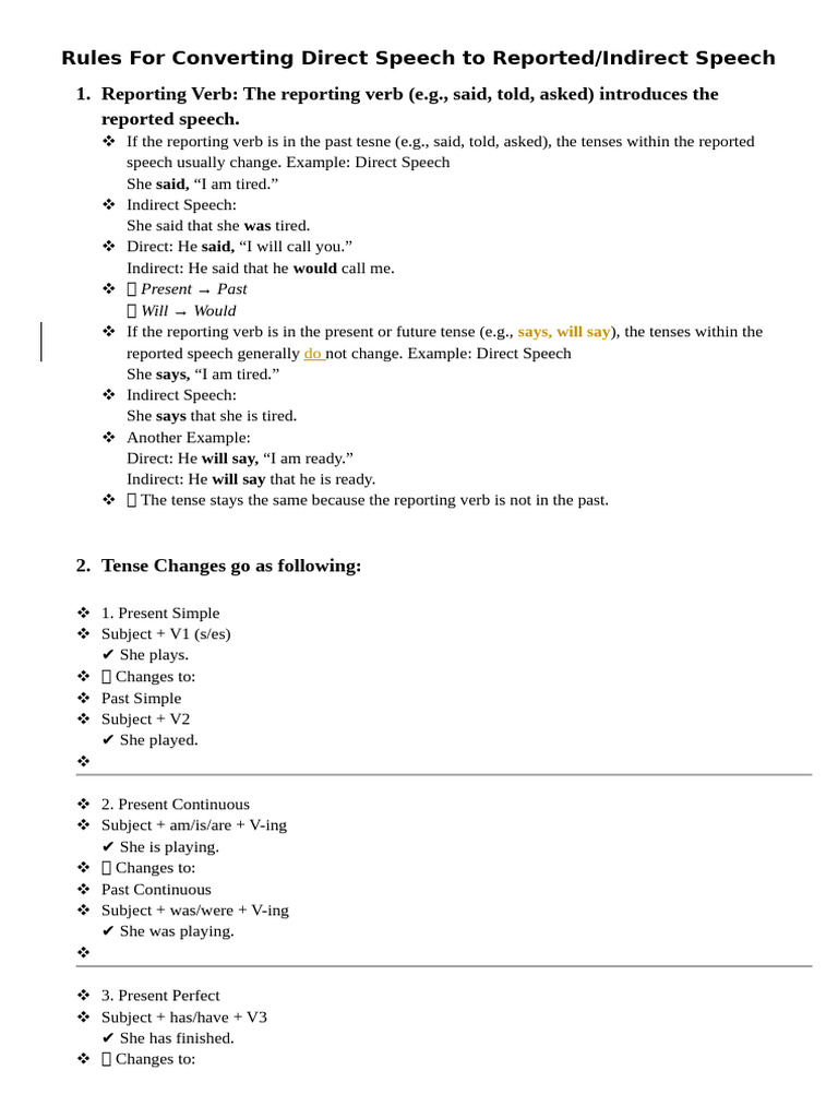 direct indirect rules 2026 | PDF | Question | Verb