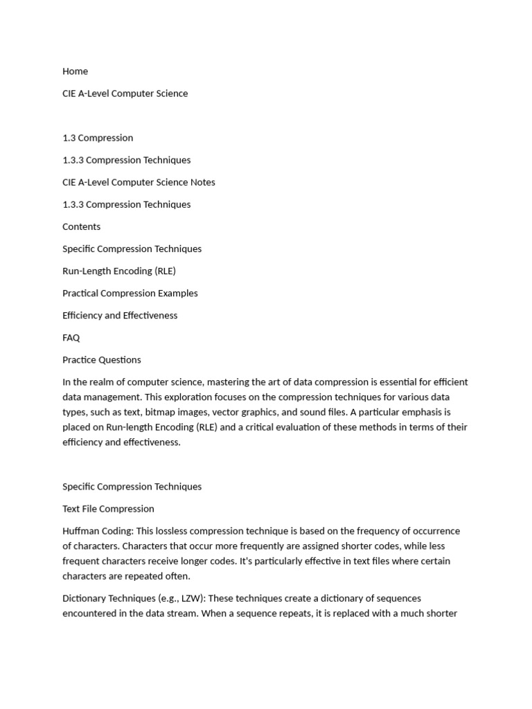 Comps Notes | PDF | Data Compression | Computer Network