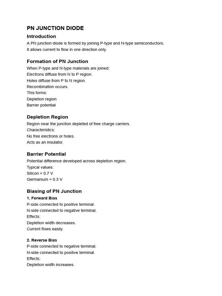 Pn Junction Diode | PDF