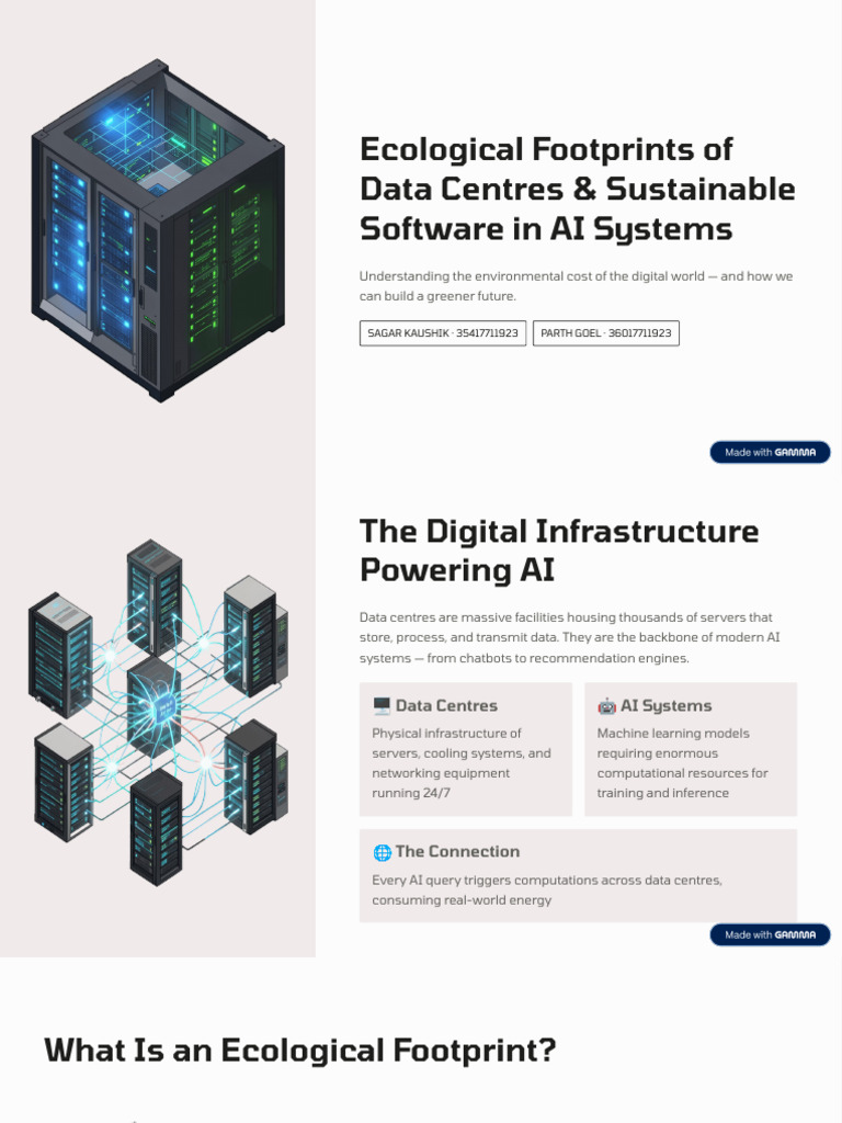Ecological Footprints of Data Centres and Sustainable Software in AI ...