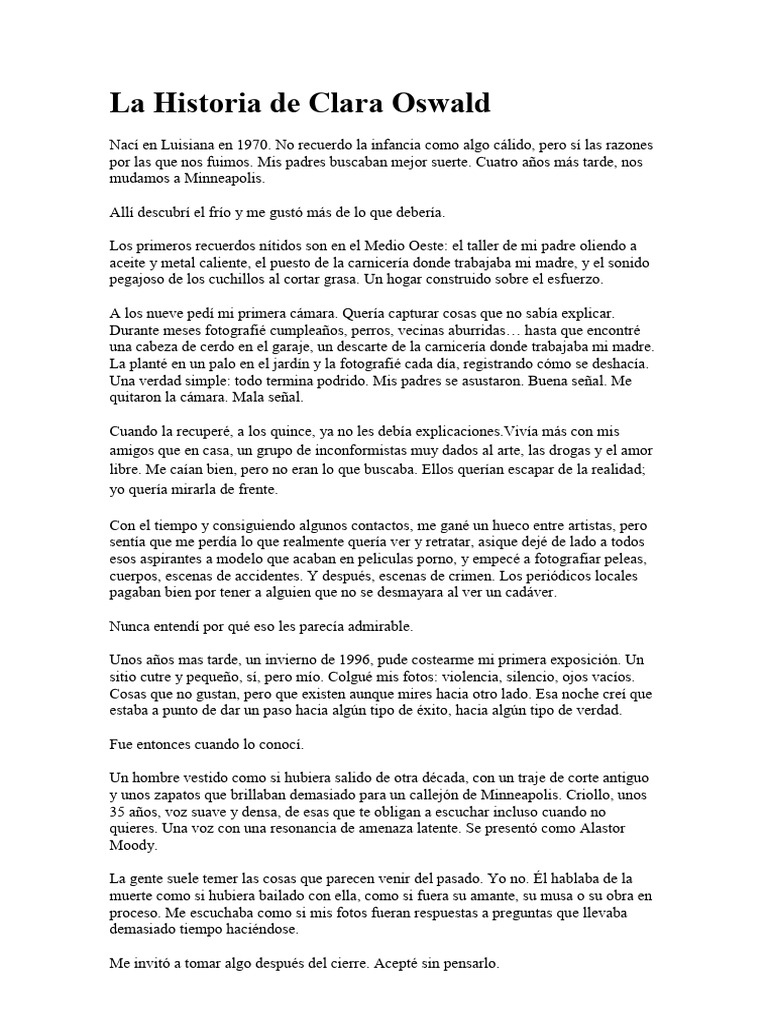 Historia Calra Oswald Personaje Rol Vampiro | PDF