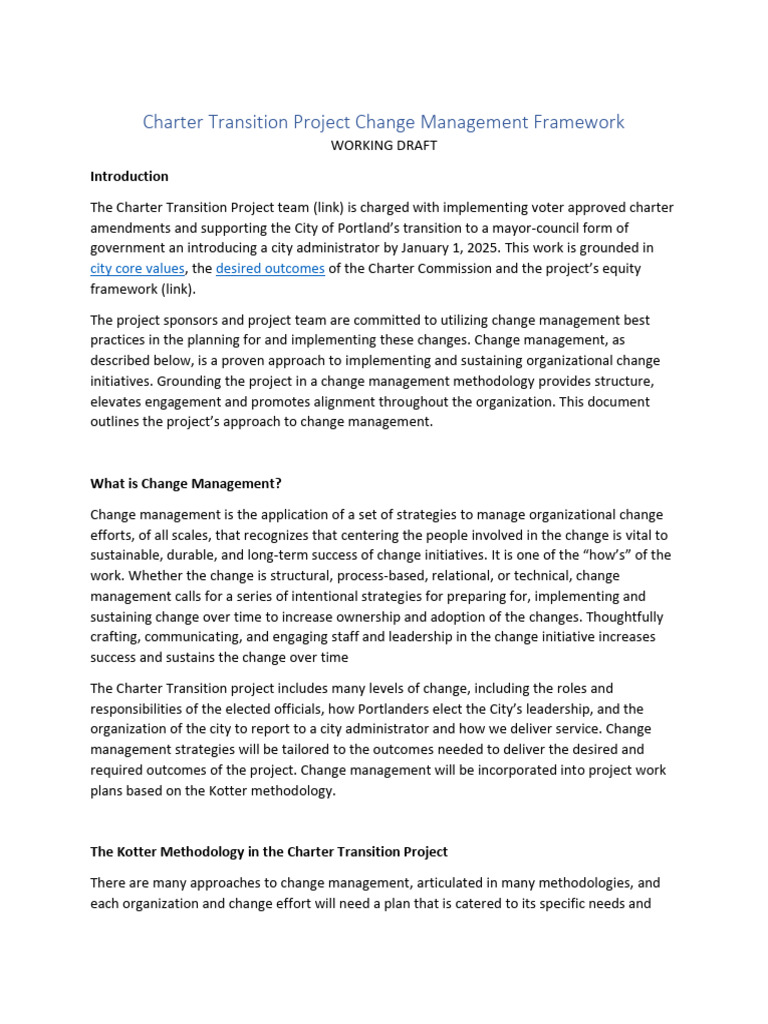 charter-transition-project-change-management-framework-draft | PDF ...