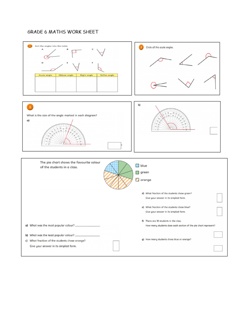 Grade 6 Maths Work Sheet (1) | PDF