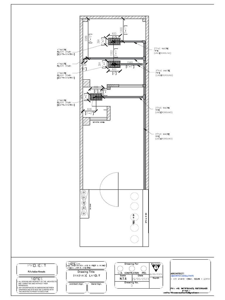 Drainage Layout - Pj's Italian | PDF